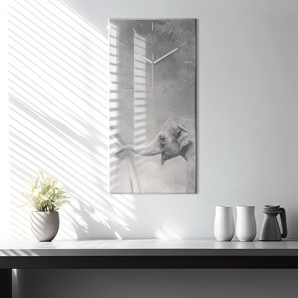Modern vertical wall clock Elephant