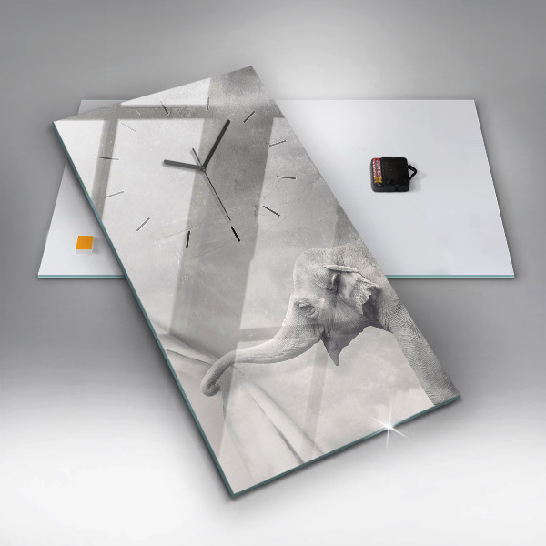 Modern vertical wall clock Elephant