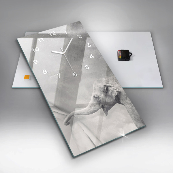Modern vertical wall clock Elephant