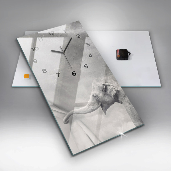 Modern vertical wall clock Elephant