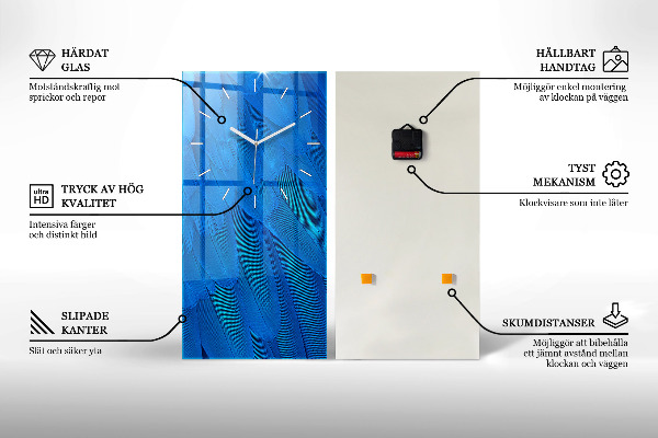 Modern vertical wall clock Rainbow Rose