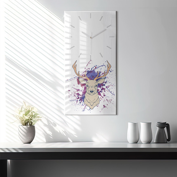 Modern vertical wall clock Deer vector illustration