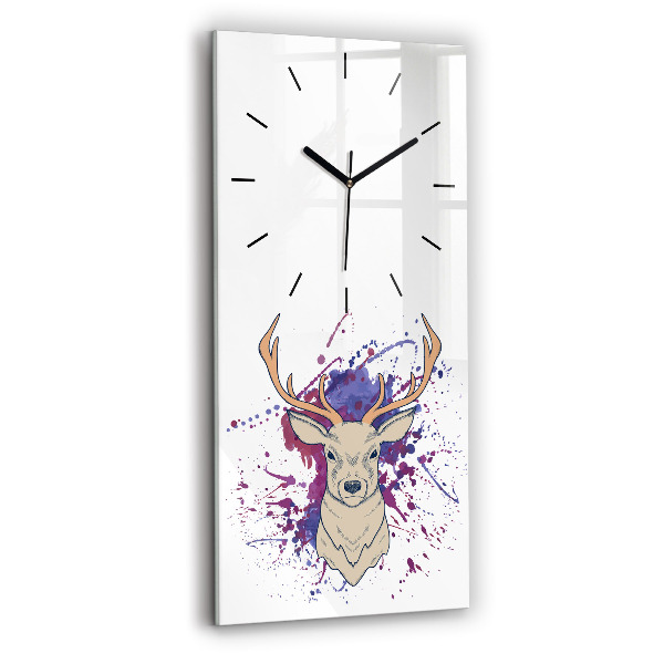 Modern vertical wall clock Deer vector illustration