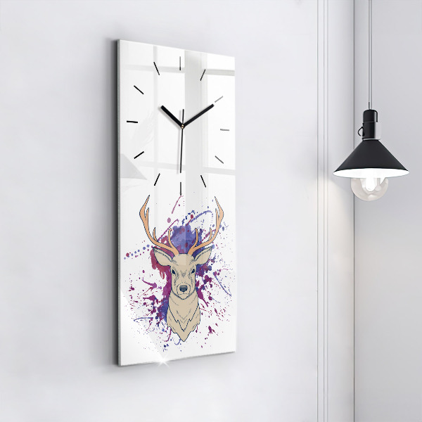 Modern vertical wall clock Deer vector illustration