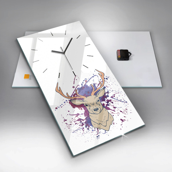 Modern vertical wall clock Deer vector illustration