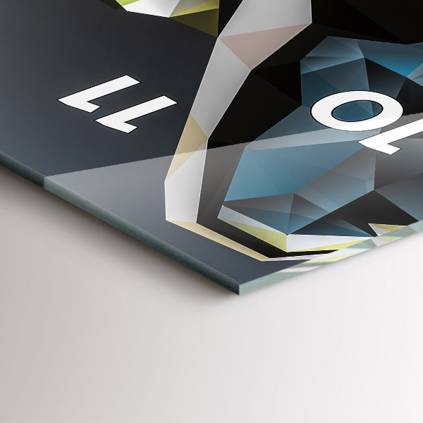 Modern vertical wall clock Wolf head