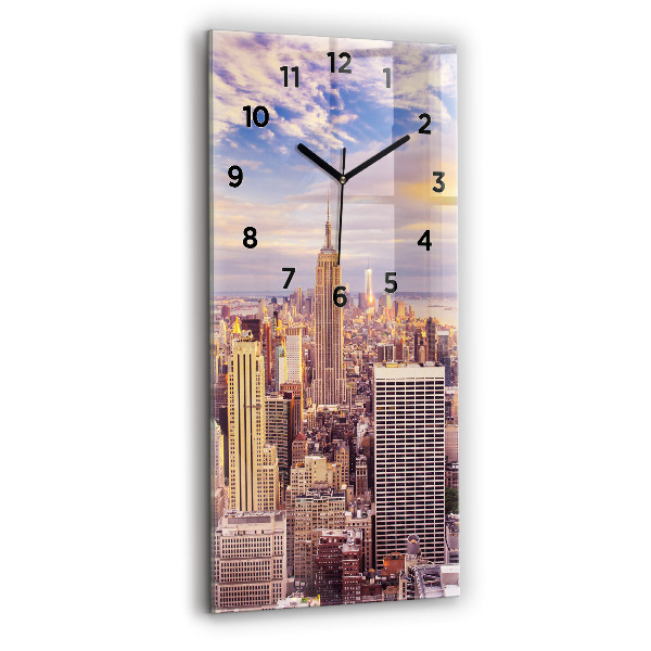 Modern vertical wall clock Sunset New York