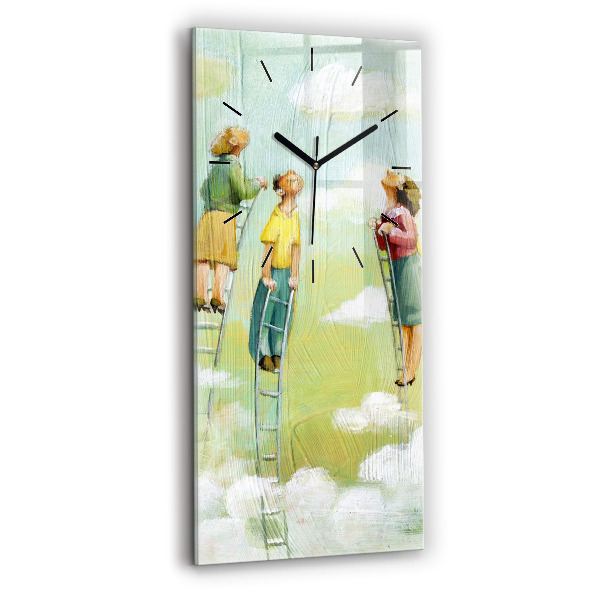 Modern vertical wall clock People on the ladder