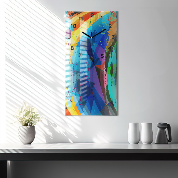 Modern vertical wall clock Abstract background