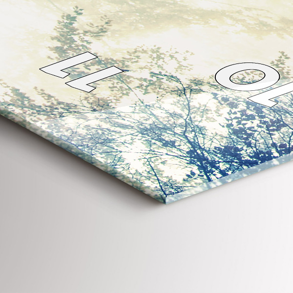 Modern vertical wall clock Autumn road Forest Fog