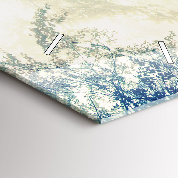 Modern vertical wall clock Autumn road Forest Fog