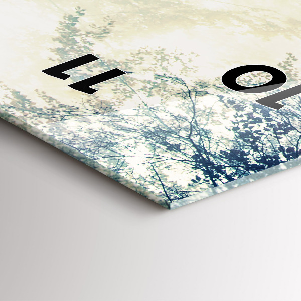 Modern vertical wall clock Autumn road Forest Fog