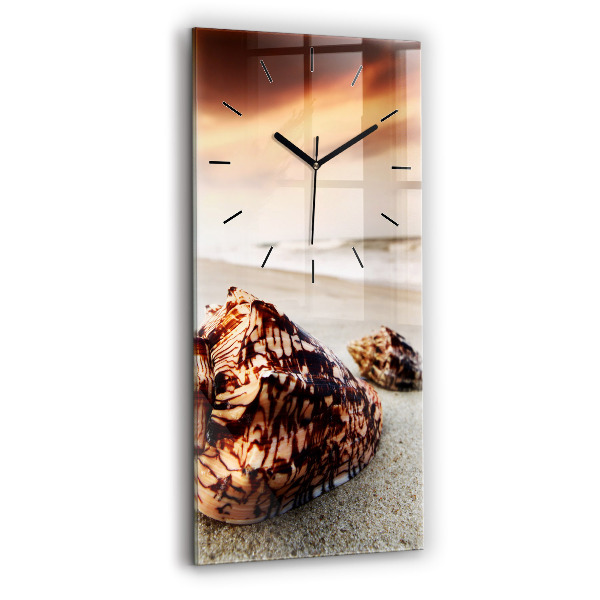Modern vertical wall clock A shell on the beach