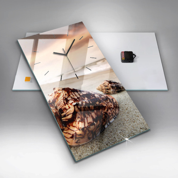 Modern vertical wall clock A shell on the beach