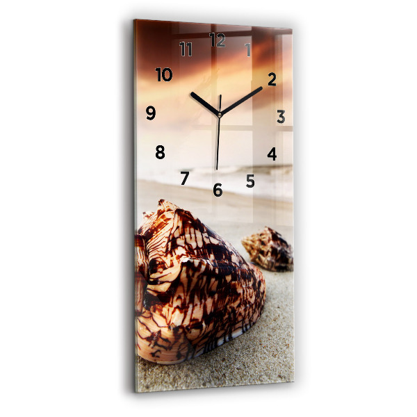 Modern vertical wall clock A shell on the beach