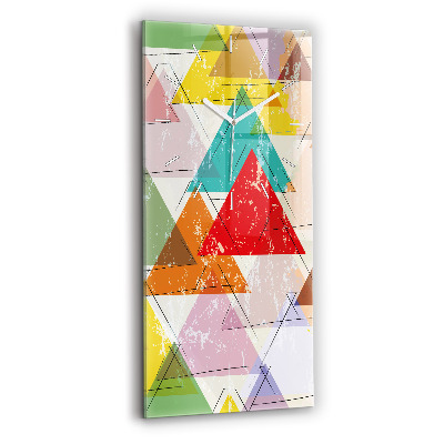 Modern vertical wall clock Geometric Triangles