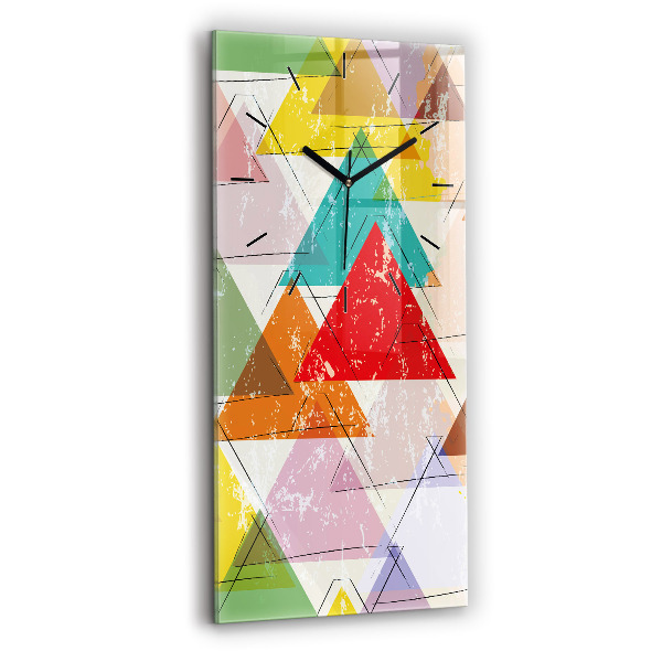 Modern vertical wall clock Geometric Triangles
