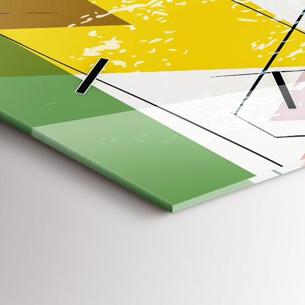 Modern vertical wall clock Geometric Triangles