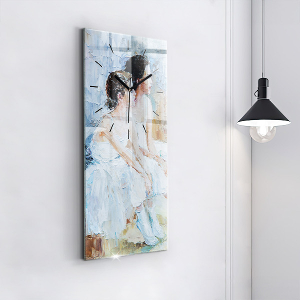 Modern vertical wall clock Young ballerinas