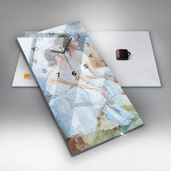 Modern vertical wall clock Young ballerinas