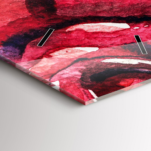 Modern vertical wall clock Colorful portrait of a woman