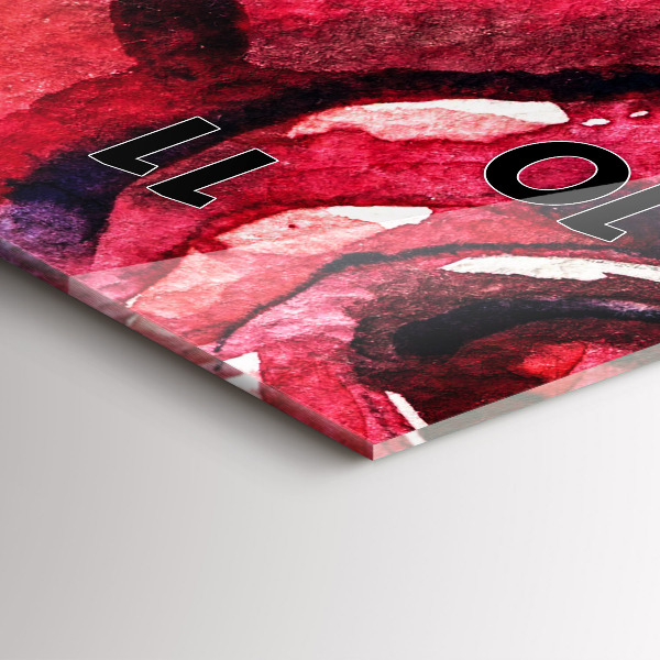 Modern vertical wall clock Colorful portrait of a woman