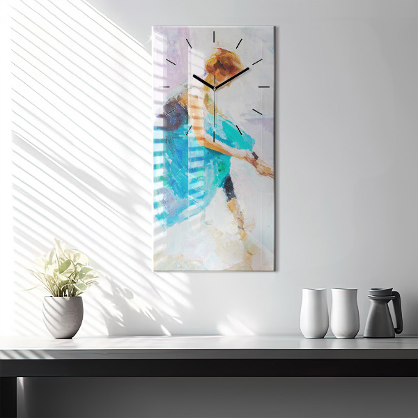 Modern vertical wall clock Preparing the ballerina