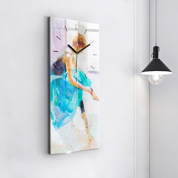 Modern vertical wall clock Preparing the ballerina