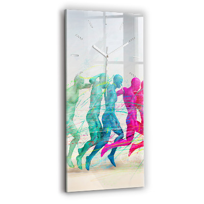 Modern vertical wall clock Colorful people