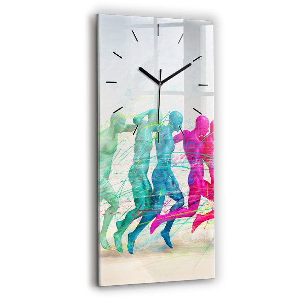 Modern vertical wall clock Colorful people