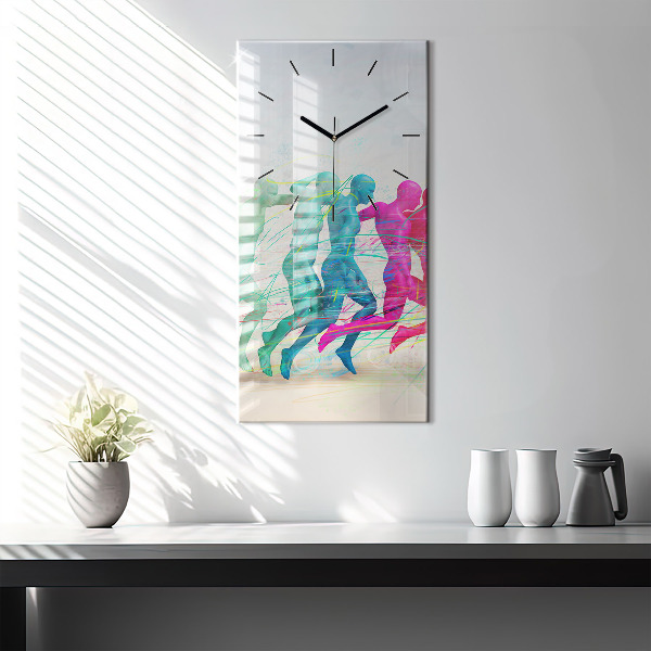 Modern vertical wall clock Colorful people