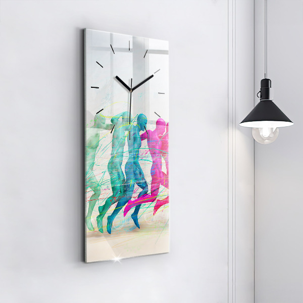 Modern vertical wall clock Colorful people