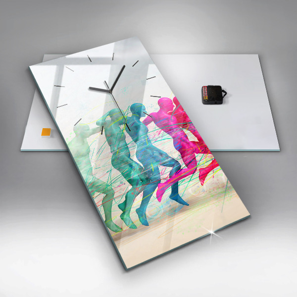 Modern vertical wall clock Colorful people