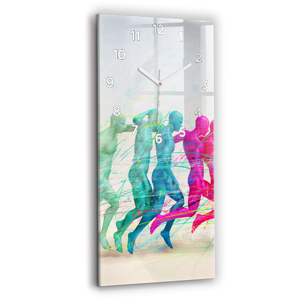 Modern vertical wall clock Colorful people