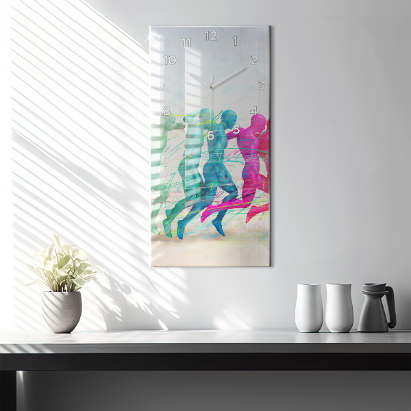 Modern vertical wall clock Colorful people