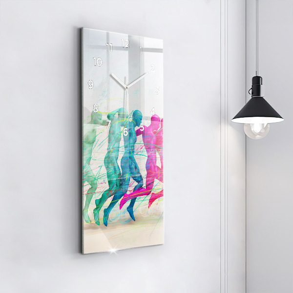 Modern vertical wall clock Colorful people