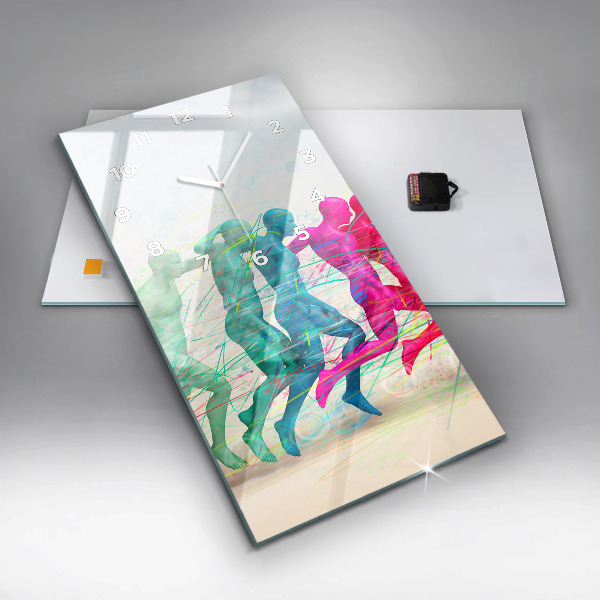 Modern vertical wall clock Colorful people