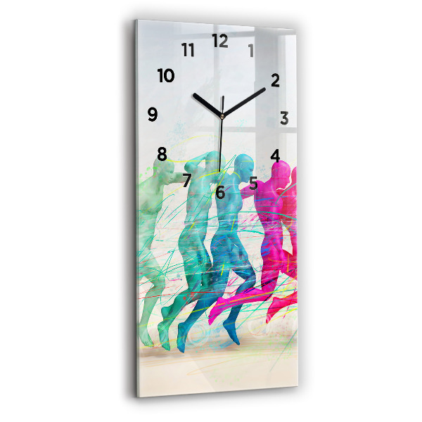 Modern vertical wall clock Colorful people