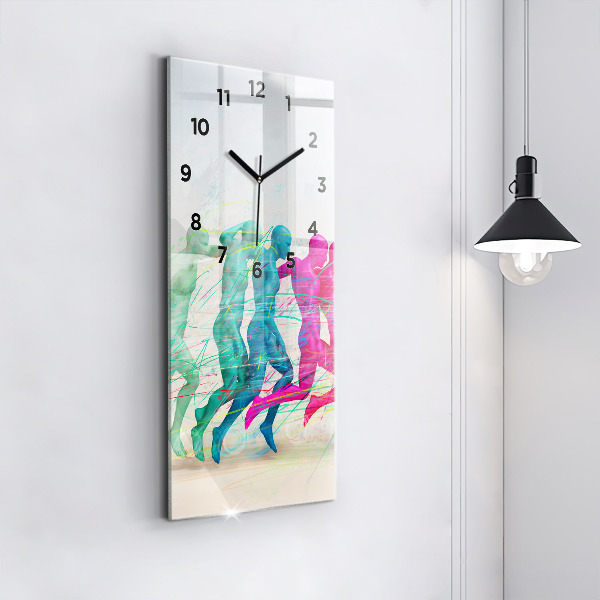 Modern vertical wall clock Colorful people