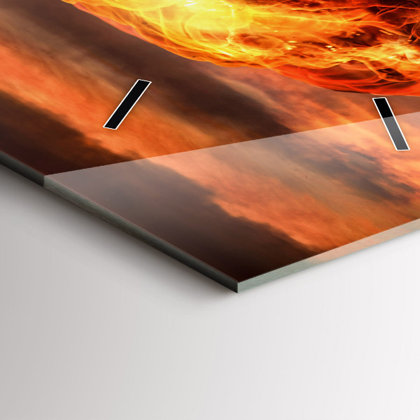 Modern vertical wall clock Atomic bomb explosion