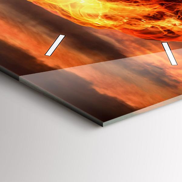 Modern vertical wall clock Atomic bomb explosion