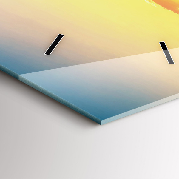Modern vertical wall clock Sunset over the hills
