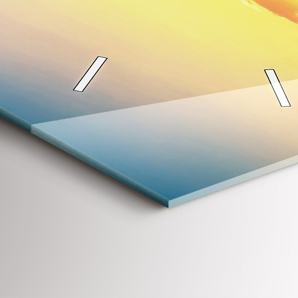 Modern vertical wall clock Sunset over the hills