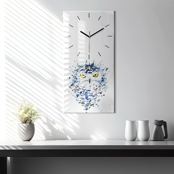 Modern vertical wall clock Owl look