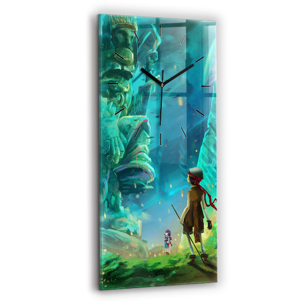 Modern vertical wall clock Children in the forest