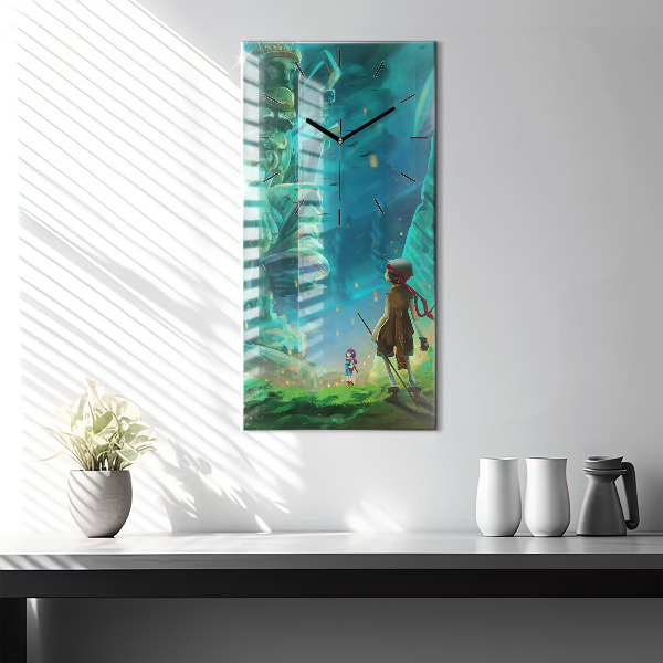 Modern vertical wall clock Children in the forest