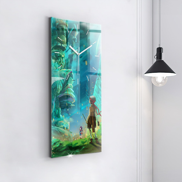 Modern vertical wall clock Children in the forest