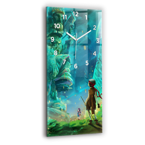 Modern vertical wall clock Children in the forest