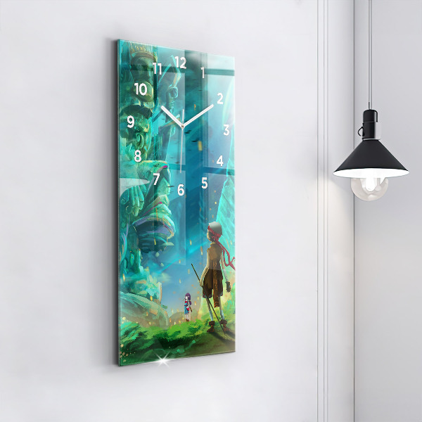Modern vertical wall clock Children in the forest