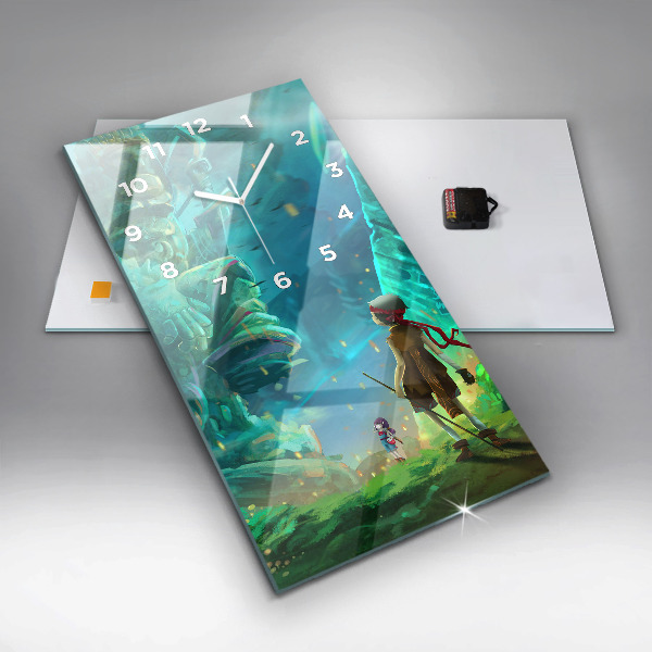 Modern vertical wall clock Children in the forest